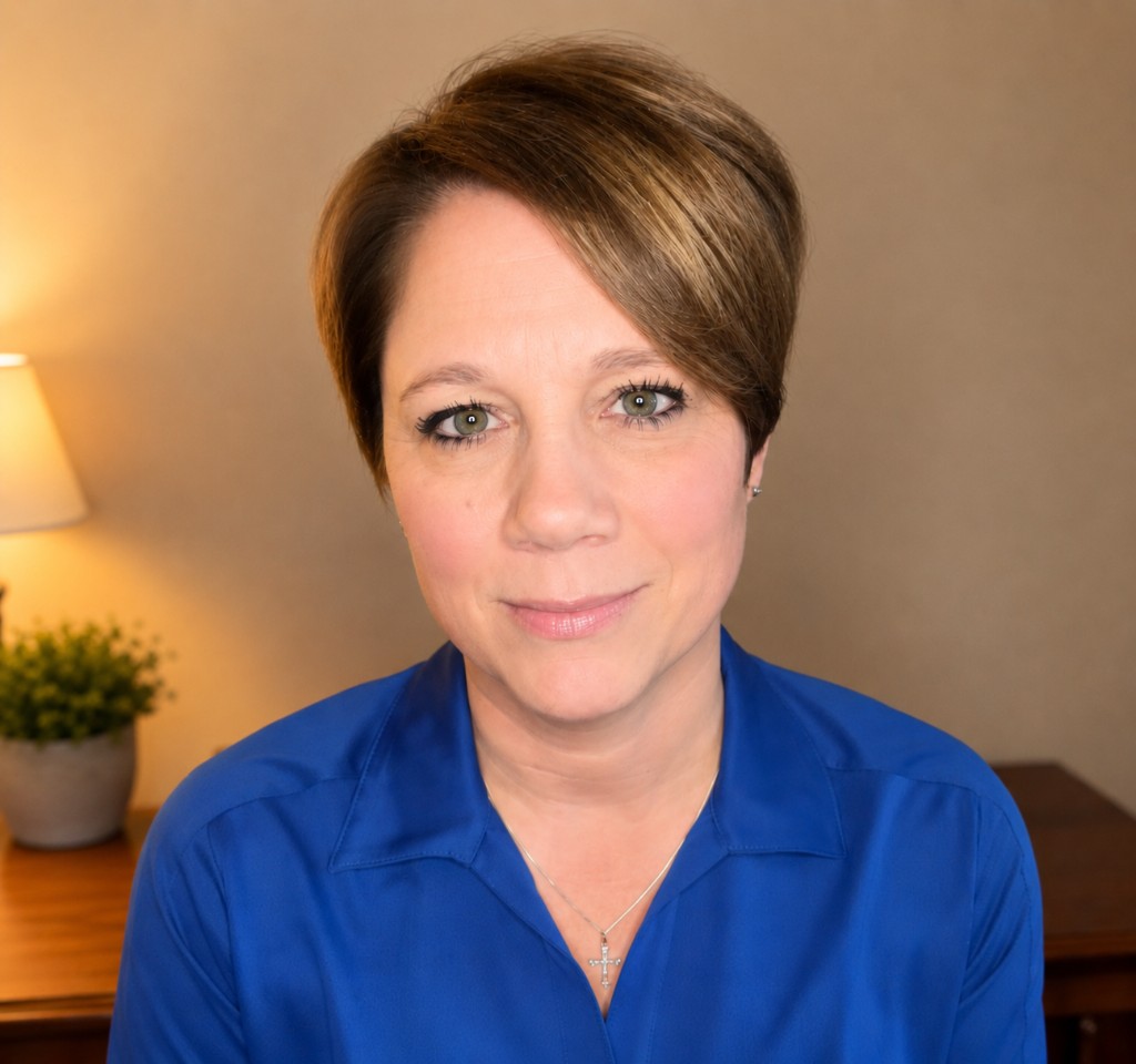 Heidi Cooper smiling in a blue shirt.